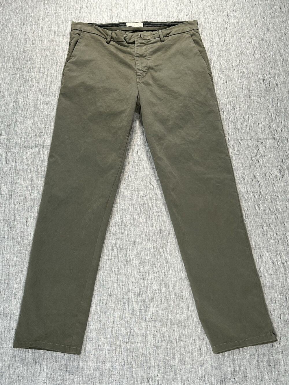 Luca Faloni Cortina Pants Mens IT46x28 Green Stretch Cotton Made in Italy